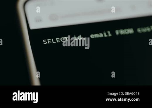 SQL command and its execution status in a database management interface Stock Video Footage - Alamy