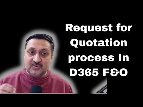 request for Quotation process in D365 Finance and Operations