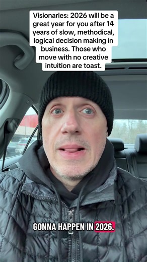 2025 was a slow year of reinvention. 2026 will be a visionary year of action. Many legacy companies and thinkers and executives who like meetings and stalling with indecision won’t make it. They’ll be discovered for not having any new or bold ideas weighing down companies from finding the future. This has nothing to do with AI and a Lot more to do with “creative intuition.” Can you think fast on your feet? This isn’t to tire you if you’re already exhausted. It’s a wake up call to liberate you fr