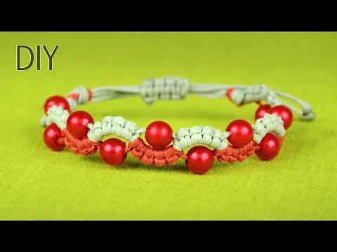 Easy Wave or Snake Bracelet with Beads - Tutorial