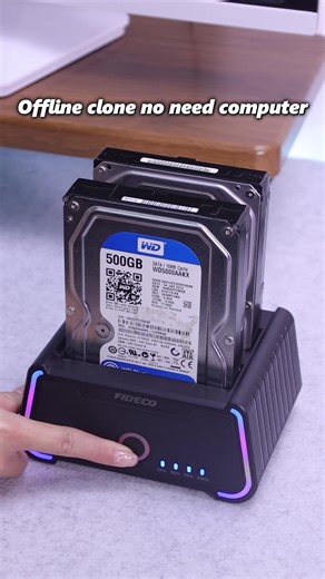 Offline clone for HDD/SSD with RGB LED ，The Ultimate Vibe for Your Workspace! 🌈#tech #techtok #gadget #desksetup #hdd