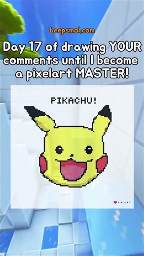 Drawing Pikachu from Pokemon! #pokemon #pikachu #pixelart #pixelarttutorial #pokemon