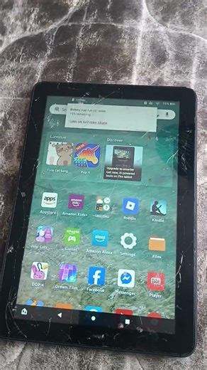 Amazon Fire 8+ Tablet 10G Battery low