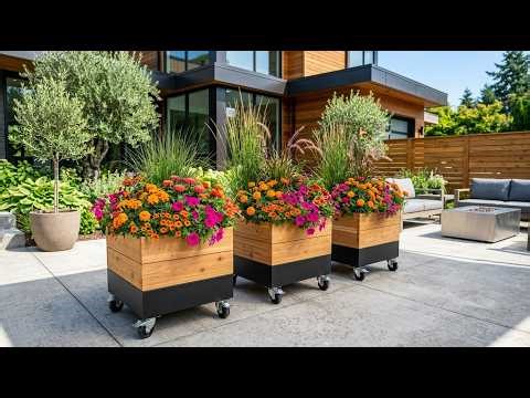 Modular Patio Design: Mobile Planter Boxes & Flower Beds
