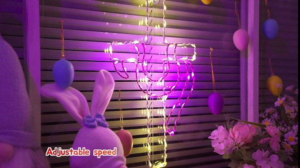 16 Inch Easter Cross Window Lights Decorations, 8 Lighting Modes Easter Window Lights, Light Up Jesus Cross Sign Decor for Wall Door Glass Window Decoration