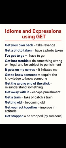 idioms and Expressions using get