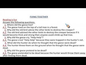 NCERT CLASS 5 ENGLISH MARIGOLD UNIT 2 - FLYING TOGETHER ( Questions and Answers )