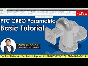 Part Design In Creo Parametric | Creo Parametric Solid Modeling Tutorial | In Hindi | By Ansari Sir.
