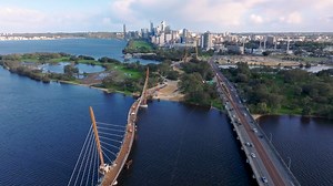25K views · 345 reactions | Check out the progress on our new Causeway Bridges project. The major structures are now in place - and they look absolutely brilliant. Once complete, the bridges will connect McCallum Park, Heirisson Island and Point Fraser, east of Perth - saving time and improving safety and for local cyclists and pedestrians. | Roger Cook | Facebook