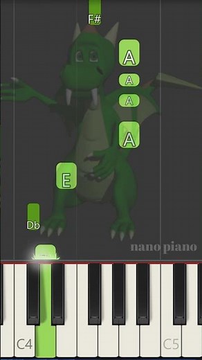Puff The Magic Dragon Piano Tutorial #shorts #short #shortvideo #shortsvideo #shortsfeed #tiktok