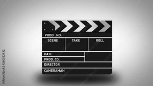 Action Film Clapper Board Background/ 4k animation of a film clapper board background for cinema intro and scenes transitions