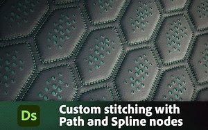 (官方版)Substance 3D Designer ！制作使用路径和样条线节点进行自定义缝合！