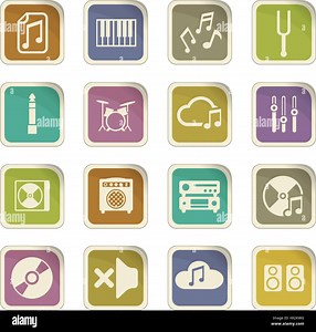 music vector icons for user interface design Stock Vector Image & Art - Alamy