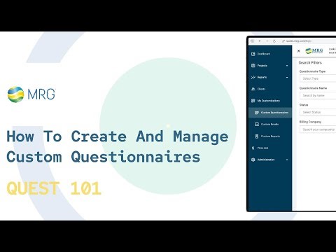 How To Create and Manage Custom Questionnaire