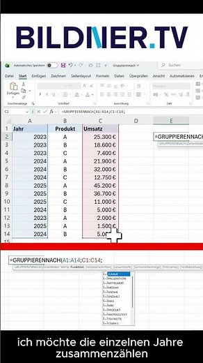Daten in einer Tabelle auswerten - mit DIESER neuen Funktion anstatt mit Pivot in Microsoft 365