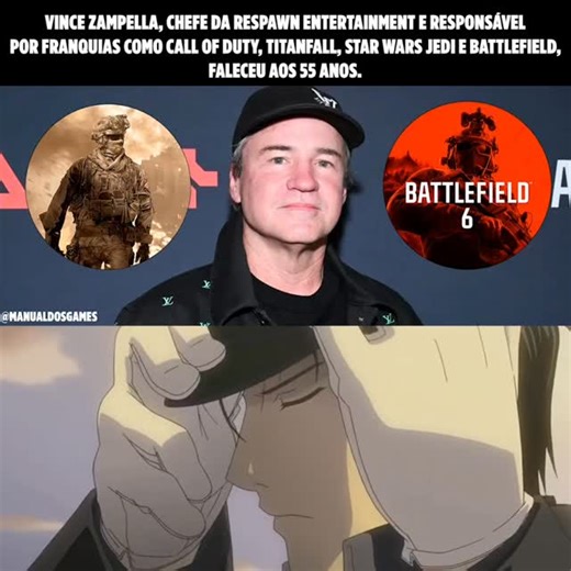Vince Zampella, chefe da Respawn Entertainment e uma das mentes por trás de Call of Duty, Titanfall, Star Wars Jedi e Battlefield, morreu aos 55 anos. | Manual dos Games