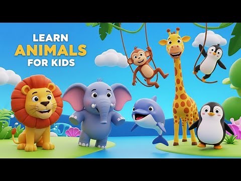 Learn Animals for Kids | 3D Cartoon Fun & Educational Video