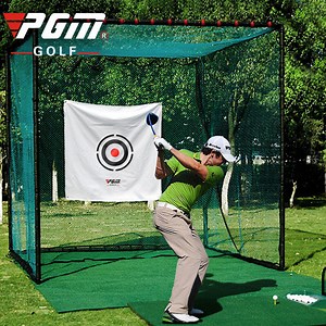 PGM Golf Freestanding Practice Hitting Net Cage 3Mx3Mx3M Home Driving Range LXW001