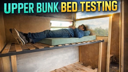 Testing the upper bunk bed