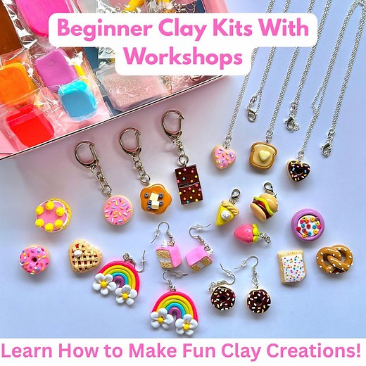 Beginner Polymer Clay Craft Kit, Make Your Own Jewelry Kit, Date Night Kit, Gifts for Teens, DIY Craft Kits for Beginners, Clay Magnet Kit - Etsy