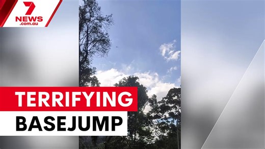 Terrifying moment inexperienced BASE jumps falls 900m off a cliff