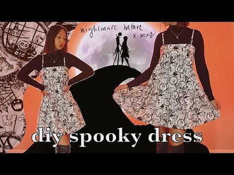 DIY EASY Halloween Dress - Nightmare Before Christmas // perfect for spooky szn! (no pattern needed)