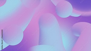 Animation video loop 3d circle and shape on gradient background