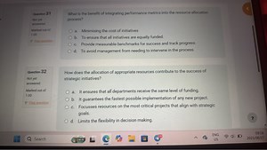 Question 31: What is the benefit of integrating performance met... | Filo