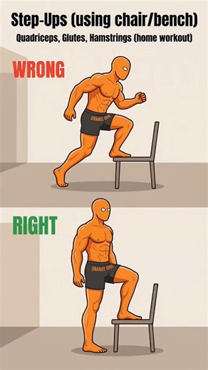 Stop Doing Step-Ups WRONG! 😳 Fix This NOW for Bigger Legs (Home Workout) #homeworkout #fitness