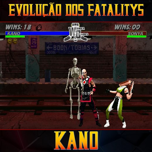 Evolução dos Fatalitys do Kano. Evolution of Kano's Fatalities #mortalkombat #kano #MortalKombatLegacyKollection #mk3 #mk2 #retro | Wander Games