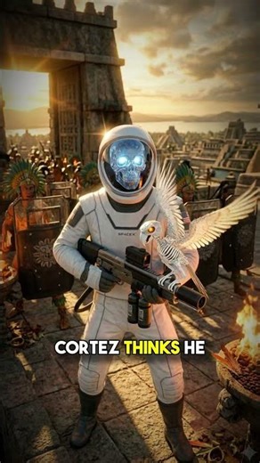 Aztec Empire vs Modern Astronaut from the future