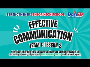 Effective Communication Lesson 2 | Interpersonal Communication, Speech Acts, and Strategies