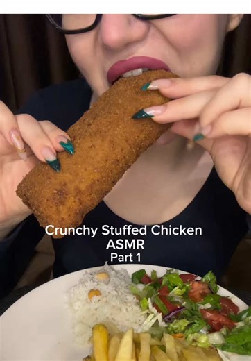 Crunchy Stuffed Chicken ASMR Experience