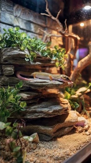 INSANE Gecko Feeding! Watch This Lizard Hunt in Realistic Terrarium Setup 🦎🐭#shorts