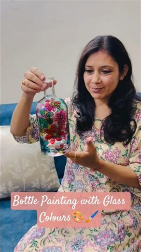 DIY Bottle Painting with Glass Colors | Easy Bottle Art for Home Decor | Recycled Bottle Craft Idea