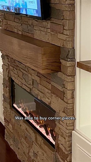 Sleek Stacked Stone Fireplace That's Easy-to-Install! #mygenstonediy