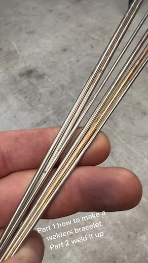 Part one of three how to make a welders tig bracelet. #welding #tigwirebracelet #homemadejewelry #stainless #siliconbronze