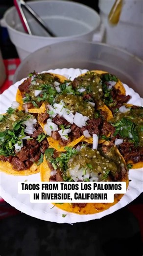 Tacos from Tacos Los Palomos in Riverside, California