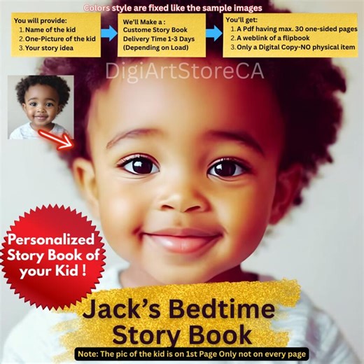 Custom Story for Child - Personalised Bedtime Story Book - Birthday Gift DIGITAL DOWNLOAD - Etsy