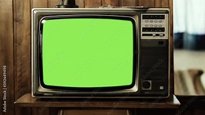 Vintage Television Green Screen Exploding. You can replace green screen with the footage or picture you want. You can do it with “Keying” effect in After Effects. 4K.