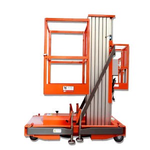 [Hot Item] Portable Small Manual Man Lift Platform Plataforma Elevadora Single Person Aluminum Telescopic Mast Lift
