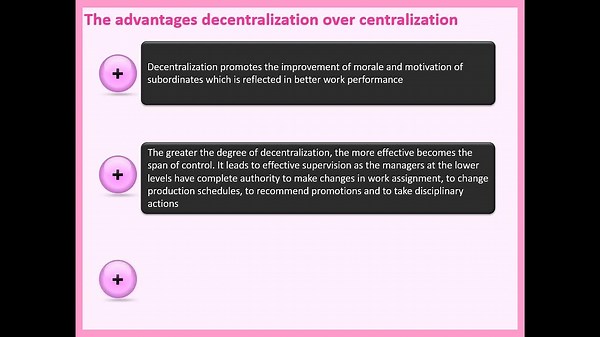 Advantages of centralization and decentralization