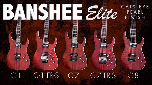 BANSHEE ELITE SERIES With the new for 2016 Cat's Eye Pearl finish FOLLOW THE LINK IN THE COMMENTS FOR DETAILS Also available in Gloss Natural (Cat's Eye Finish only in Right Handed) "Official" Floyd Rose // Graph Tech Guitar Labs // Hipshot Products Inc // Sustainiac Ic | Schecter Guitars