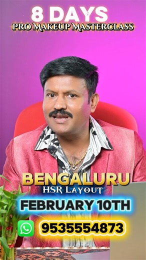 Keerthiraj_shetty on Instagram: "✨ 15 Days Basic to Advanced International Makeup Course ✨💄 📍 Bangalore – Starting from February 10th Get trained by certified international makeup experts and transform your passion into a profession! 💫 Learn everything from basic to advanced techniques, including: 💋 Skin prep & color correction 🎨 Foundation theory & product selection 👁️ Eye makeup variations 💫 HD, Bridal & Glam looks 📸 Makeup for photoshoots & events 💼 Business & client management tips