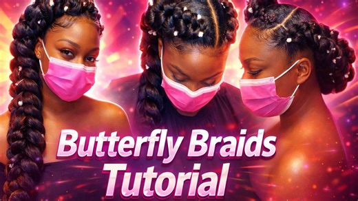 Make it big and fluffy butterfly braids tutorial