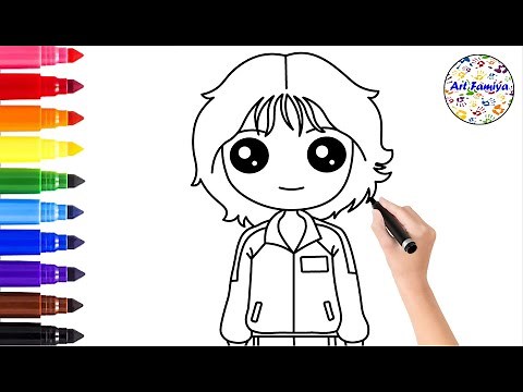 HOW TO DRAW SQUID GAME 🔼 PLAYER 067 SAE-BYEOK EASY DRAWINGS STEP BY STEP