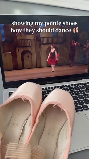 Ballet pointe shoes showing how they should dance