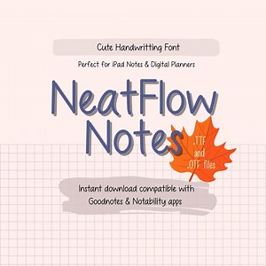 Neat Handwritten Font – Neatflow Notes Modern Script for Student Goodnotes & Digital Planners - Etsy