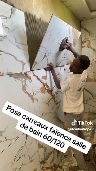 Pose Carreaux Faïence Salle de Bain 60/120