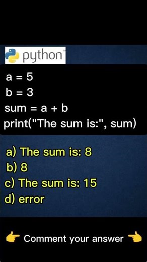comment the correct answer 📌 #coding #programming #100daysofcode #python #code #java #codinglife